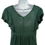 Baltic Born  Jennifer Hunter Green Flutter Tassel Tie Double Slit Midi Dress sz S Photo 8