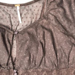 Free People  Puff Sleeve Semi Sheer Heartstrings Blouse Photo 3