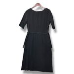 VTG B. Altman Black Midi Dress Union Made ILGWU 60s Mod Braided Waist USA Sz 14 Photo 3