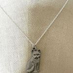Vintage Spoontiques Pewter Cat pendant Necklace Silver Photo 1