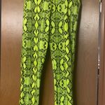Pretty Little Thing New Neon Lime Snake Print Skinny Pants Photo 5