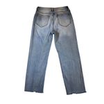 Driftwood Roye High Rise Straight Leg Jeans Light Wash Distressed Hem Womens 29 Photo 1