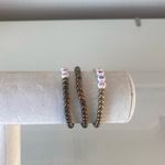 Set of 3 Gold Lettered Beaded Bracelets – Joy, Courage, Love Photo 3