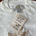 St. John Vintage 1980s NWT Sport White with Gold Embroidered T-Shirt Photo 1