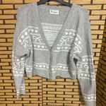 No Boundaries  Gray Bow Print Button Front Cardigan Size XL Photo 0