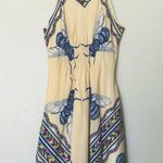 Anthropologie  Leifnotes Blue/Cream Bombay Bumble Bee Dress Size 0 Photo 0