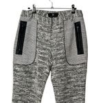 Sachin + Babi Tweed Flat Front Pants Cream Black Women’s Size 4 Zip Pocket Slim Photo 2