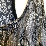 AQUA Floral Lace Print Wrap Dress in Black and White M Photo 7