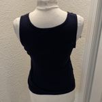 J.Crew  Black Scoop Neck Tank Top w/Tiered Polka Dot Lace Appliqué in Front EUC Photo 3