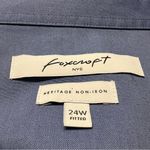 Foxcroft  Womens 3/4 Sleeve Wrinkle Free Button Up Tunic Top Size 24W Blue Office Photo 4