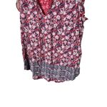 Lucky Brand Lucky‎ Brand Women's Floral Print Sleeveless Top Red Pink Ruffle Trim L Photo 2