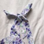 purple pastel green white floral bustier crop tank top Size XS Photo 2