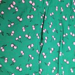 Kori  AMERICA GREEN PINK CHERRY ALLOVER NOVELTY PRINTED BUTTON FRONT TOP SMALL Photo 7