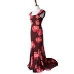 Formal Dress 12 Y2K Long Special Occasion Gown Floral Holiday Party Large Boho Brown Photo 5