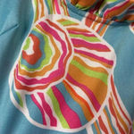 Gretchen Scott Shell Shock Ruffle Neck Dress Preppy Resortwear Tropical Size S Photo 3