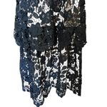 Boohoo Little Black Dress Lace Overlay Cream Lining Knee Ruffles Layered SZ 14 Photo 4