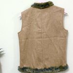 J. McLaughlin NWT  Alina Fur Trim Vest Camel/Off-White Solid Size S Photo 5