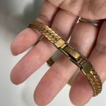 Vintage Gold Tone Braided‎ Chain Bracelet Woven Herringbone Link Jewelry Photo 1