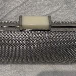 Jessica McClintock  SILVER BEADED MESH CLUTCH WITH DROP IN CROSSBODY CHAIN Photo 1