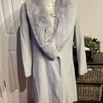 Marvin Richards J. Percy by Vintage dyed fox Fur 100% Lambswool Coat One button 100% Satin Lined oversized 60’s-50s silver fox fur collar Photo 0