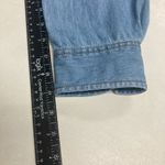 MOSSIMO SUPPLY‎ Co. Women’s Denim Long Sleeve Shirt Distressed Faded Size Medium Blue Photo 3