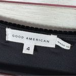 Good American All Day Ribbed Velvet Deep V Neck Bodysuit Black 4 XL Photo 11