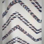 DKNY Women’s Mixed Media Top - Size Medium - Beige with Chevron Design Photo 1