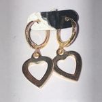 Gold Tone Dainty Boho Heart Hoop Earrings Photo 3