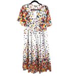Bloomchic Floral Printed Pocket V Neck Shirred Split Hem Dress White 10 Photo 2