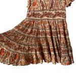 BILA Short Babydoll Dress Women Size XS Paisley BOHO Gypsy Festival Western Orange Photo 4