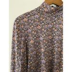 Rebecca Taylor  Modal Wool Mock Neck Floral Top Lavish Garden Purple EUC Large Photo 1