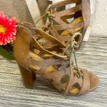 JustFab  Caged Lace Up Block Heels Size 7 Photo 6