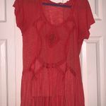 Free People Coral Embroidered Boho Blouse Top Photo 0