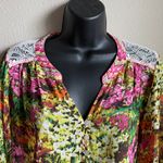 Figueroa and Flower Floral Tunic Blouse 1/2 Sleeve S Photo 2