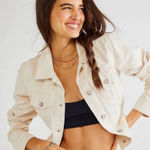 Free People  Rumors Cream Denim Jacket medium Photo 0
