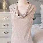 Forever 21 Drape Neck Sleeveless Top Champagne Tan Shimmery Shirt Womens Small Photo 5