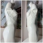 White Ivory Floral Lace Sheer Teddy Bodysuit Open Back L Size L Photo 3