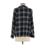 J.Jill  Brushed Cotton Modal Blend Bias Trim Plaids Blue‎ Button up Shirt M Photo 2