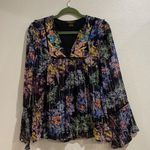 Anthropologie Vineet Bahl Vivienne Embroidered Metallic Blouse Sz S Photo 1