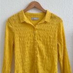 Everlane  The Button Down Smocked Top in Lemon Yellow 6 Medium Photo 4