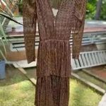$438 Sabina Musayev x Revolve Carry Dress Brown Mocha Copper Tiered Dress XS Photo 0