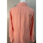Soft Surroundings  Peach Linen Blend Roll Tab Sleeve Shirt Dress Size Medium Photo 5