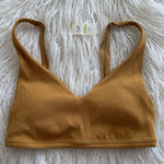 Aerie OFFLINE By Ribbed Plunge Sports Bra Honey Size Medium Photo 0