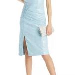 Aidan Mattox Sequin Mesh Cocktail Dress in Cloudy Aqua, NWT, Size 6 Photo 0