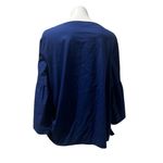 Zac and Rachel Woman 3X Navy Blue Pearl Embellished Long Sleeve Blouse Photo 1