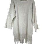 Vintage Heirlooms Sz S Chenille Coverup Swim White Cotton Long Dress Beach Lace Photo 0