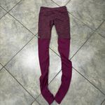 Alo Yoga Goddess Space Dye Burgundy Ribbed Mixed Media Leggings XS Outdoor Yoga Photo 6