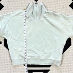 Outdoor Voices Nimbus Quarter Zip Organic Cotton Sweatshirt In Bay Medium Photo 6