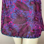 J.Crew Mini Skirt Floral Jacquard Purple Pink Blue Size 4 A-Line Contrast Trim Photo 4