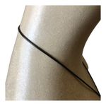 Boho Chic Minimalist Faux Gold Coated Black String Outline Pendant Necklace Photo 8